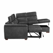 Lexicon Barre 2-Piece Faux Leather Sectional with Pull-Out Bed in Gray