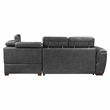 Lexicon Barre 2-Piece Faux Leather Sectional with Pull-Out Bed in Gray