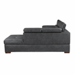Lexicon Barre 2-Piece Faux Leather Sectional with Pull-Out Bed in Gray