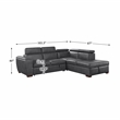 Lexicon Barre 2-Piece Faux Leather Sectional with Pull-Out Bed in Gray