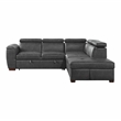 Lexicon Barre 2-Piece Faux Leather Sectional with Pull-Out Bed in Gray