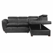 Lexicon Barre 2-Piece Faux Leather Sectional with Pull-Out Bed in Gray