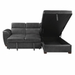 Lexicon Barre 2-Piece Faux Leather Sectional with Pull-Out Bed in Gray