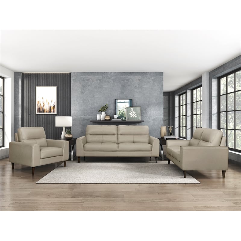 Lexicon Lewes Leather Match Sofa in Latte