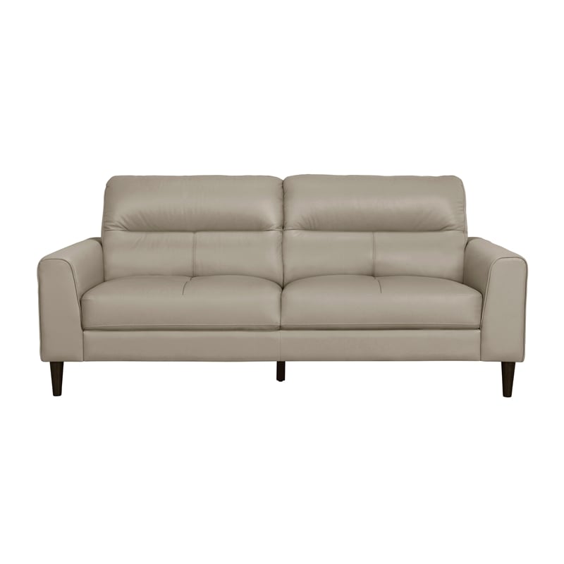 Lexicon Lewes 2-Piece Leather Match Sofa Set in Latte