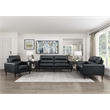 Lexicon Lewes Leather Match Loveseat in Black