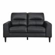 Lexicon Lewes Leather Match Loveseat in Black