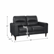 Lexicon Lewes Leather Match Loveseat in Black