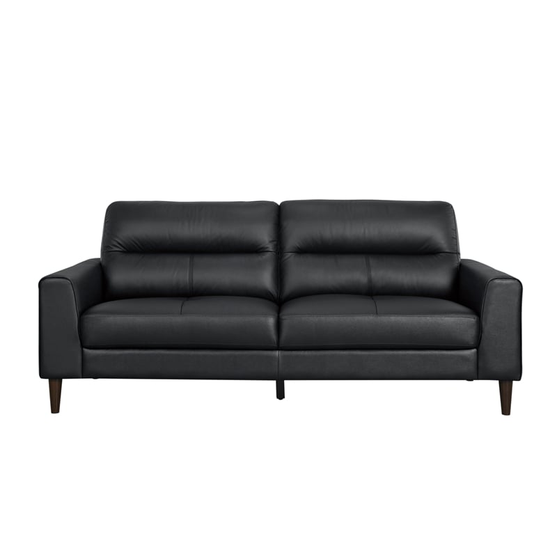 Lexicon Lewes Leather Match Sofa in Black