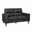 Lexicon Lewes 2-Piece Leather Match Sofa Set in Black