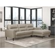 Lexicon Lewes 2-Piece Leather Match Sectional with Right Chaise in Latte