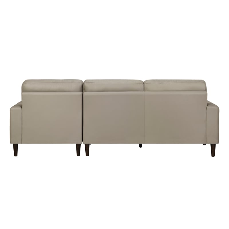 Lexicon Lewes 2-Piece Leather Match Sectional with Right Chaise in Latte