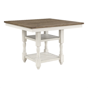 lexicon alburgh wood counter height table in tobacco brown and antique white