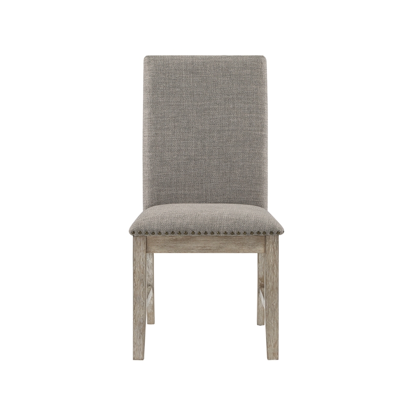 Lexicon Southlake Wood and Fabric Dining Chairs in Brownish Gray (Set of 2)