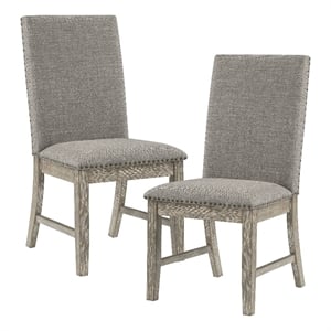 Lexicon Southlake Wood and Fabric Dining Chairs in Brownish Gray (Set of 2)