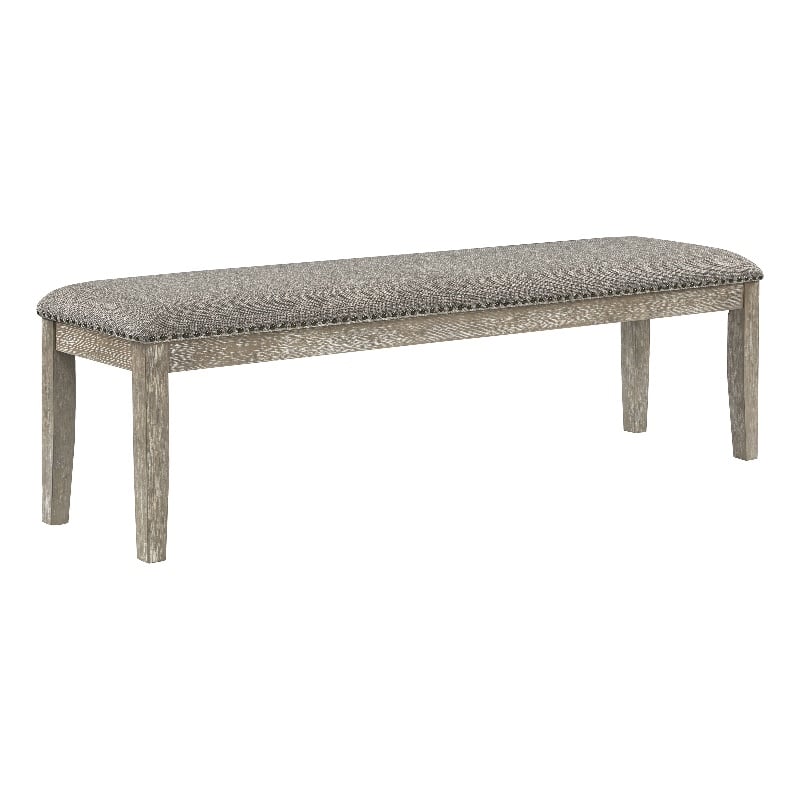 Lexicon Southlake Wood and Fabric Bench in Brownish Gray