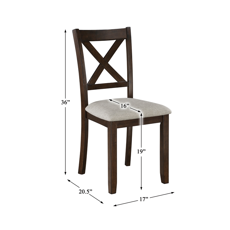 Lexicon Challis 7-Piece Wood and Fabric Dining Set in Dark Cherry