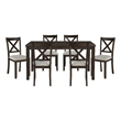 Lexicon Challis 7-Piece Wood and Fabric Dining Set in Dark Cherry