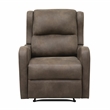 Lexicon Durant Polished Microfiber Manual Recliner Chair in Brown