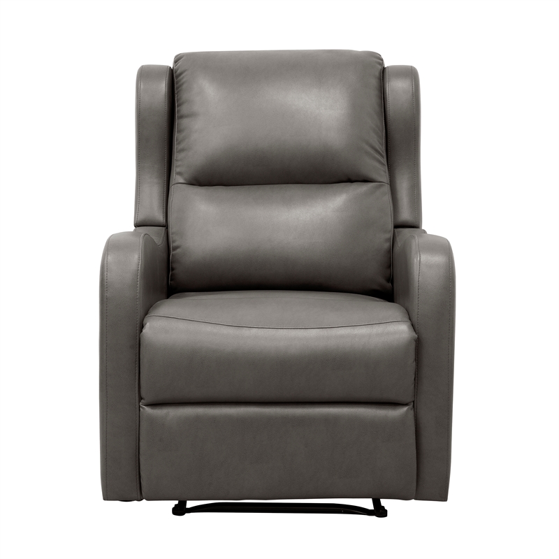 Lexicon Durant Faux Leather Manual Recliner Chair in Gray