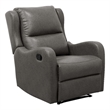 Lexicon Durant Faux Leather Manual Recliner Chair in Gray