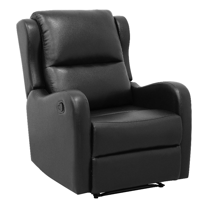 Lexicon Durant Faux Leather Manual Recliner Chair in Black