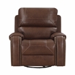 Lexicon Newnan Faux Leather Swivel Glider Manual Reclining Chair in Brown