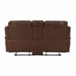 Lexicon Newnan Faux Leather Double Glider Manual Reclining Loveseat in Brown