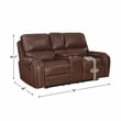 Lexicon Newnan Faux Leather Double Glider Manual Reclining Loveseat in Brown