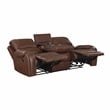 Lexicon Newnan Faux Leather Double Manual Reclining Sofa in Brown