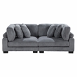 Lexicon Traverse Corduroy Fabric Upholstered Loveseat in Gray