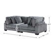 Lexicon Traverse Corduroy Fabric Upholstered Loveseat in Gray
