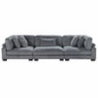 Lexicon Traverse Corduroy Fabric Upholstered Sofa in Gray