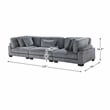 Lexicon Traverse Corduroy Fabric Upholstered Sofa in Gray