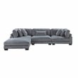 Lexicon Traverse 4-Piece Corduroy Modular Sectional with Ottoman in Gray