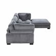 Lexicon Traverse 4-Piece Corduroy Modular Sectional with Ottoman in Gray