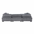 Lexicon Traverse 4-Piece Corduroy Modular Sectional with Ottoman in Gray