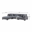 Lexicon Traverse 4-Piece Corduroy Modular Sectional with Ottoman in Gray
