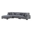 Lexicon Traverse 4-Piece Corduroy Modular Sectional with Ottoman in Gray