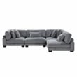 Lexicon Traverse 4-Piece Corduroy Upholstered Modular Sectional in Gray