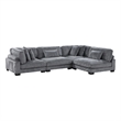 Lexicon Traverse 4-Piece Corduroy Upholstered Modular Sectional in Gray