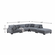 Lexicon Traverse 5-Piece Corduroy Modular Sectional with Ottoman in Gray