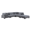 Lexicon Traverse 5-Piece Corduroy Modular Sectional with Ottoman in Gray