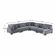 Lexicon Traverse 5-Piece Corduroy Upholstered Modular Sectional in Gray