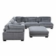 Lexicon Traverse 6-Piece Corduroy Modular Sectional with Ottoman in Gray