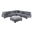 Lexicon Traverse 6-Piece Corduroy Modular Sectional with Ottoman in Gray