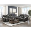 Lexicon Gainesville Microfiber Double Manual Reclining Sofa in Chocolate