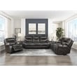 Lexicon Gainesville Microfiber Double Manual Reclining Sofa in Chocolate