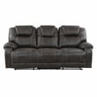 Lexicon Gainesville Microfiber Double Manual Reclining Sofa in Chocolate