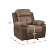 Lexicon Glendale Polished Microfiber Glider Manual Reclining Chair in Brown